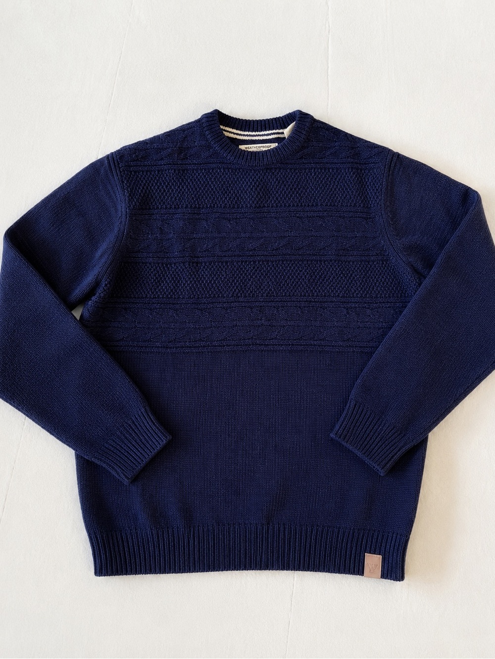 Vintage Original Weatherproof Navy Cable Knit Sweater Men’s Large Grandpa Core